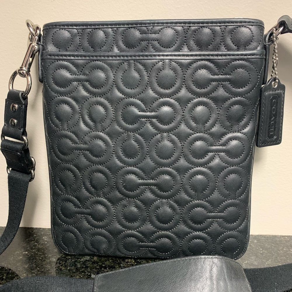 Coach black crossbody signature purse